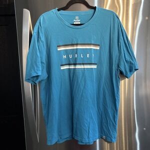 Hurley Shirt Mens XL  Spellout Logo Blue Casual‎ Surfing Outdoor Skater Logo